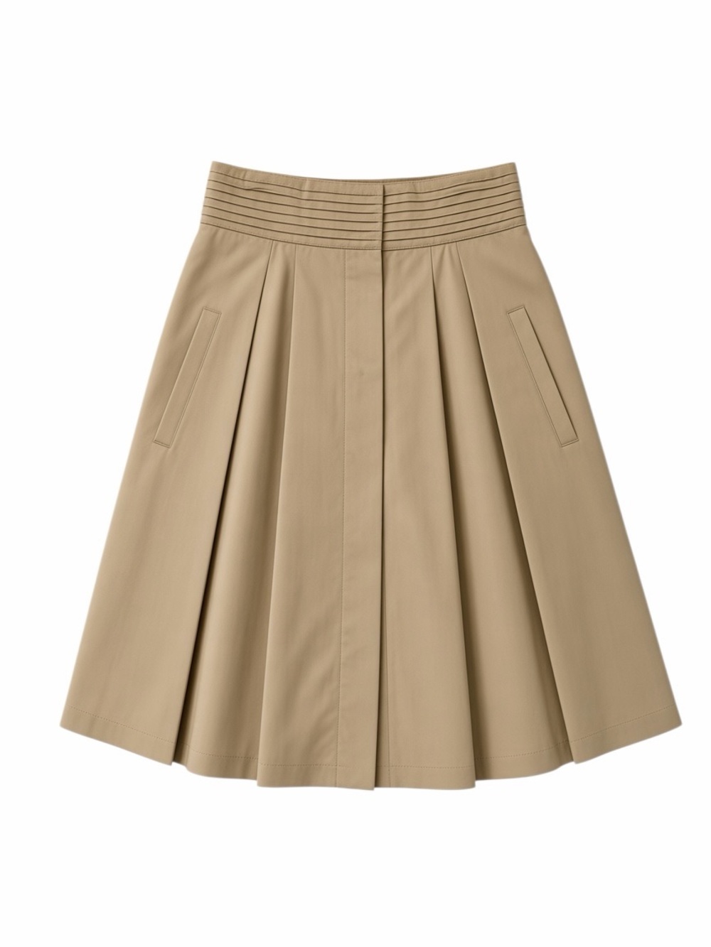 Cynthia Steffe Beige Pleated A-Line Skirt